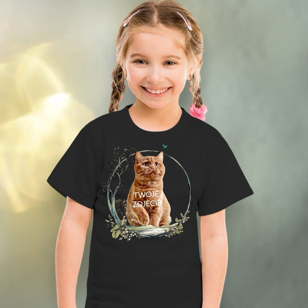 Koszulka z Twoim Pupilem Personalizacja / Biała / Czarna / Dziecięca Unisex / Krajobraz 2