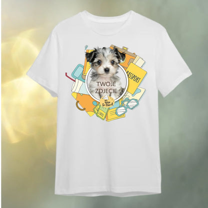T-shirt z nadrukiem Twój Pupil na koszulce Biały / Czarny / Unisex / Travel 1