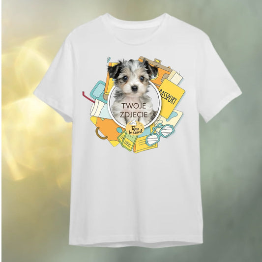 T-shirt z nadrukiem Twój Pupil na koszulce Biały / Czarny / Unisex / Travel 1