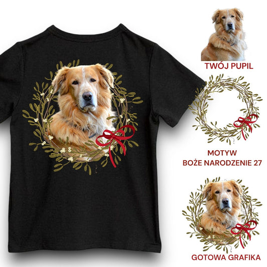 Koszulka z Twoim Pupilem Personalizacja / Biała / Czarna / Dziecięca Unisex / Boże Narodzenie 27