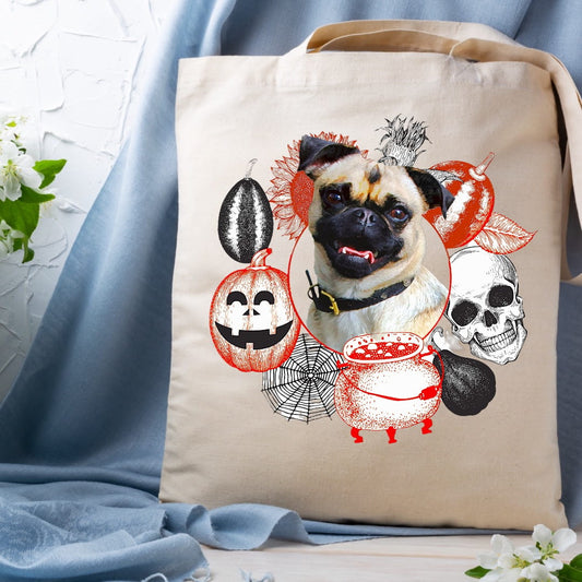 Personalizacja eko Torba ze zdjęciem Twojego Pupila / Halloween 2
