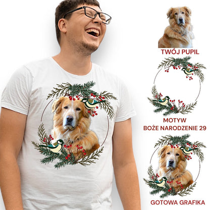 T-shirt z nadrukiem Twój Pupil na koszulce Biały / Czarny / Unisex / Boże Narodzenie 29