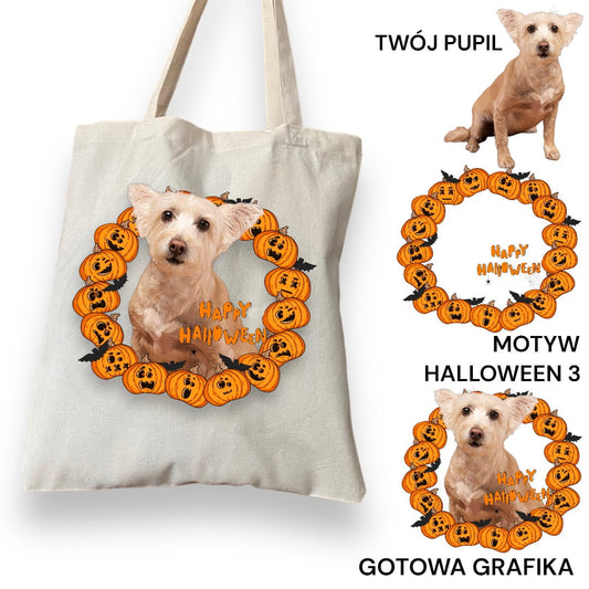 Personalizacja eko Torba ze zdjęciem Twojego Pupila / Halloween 3