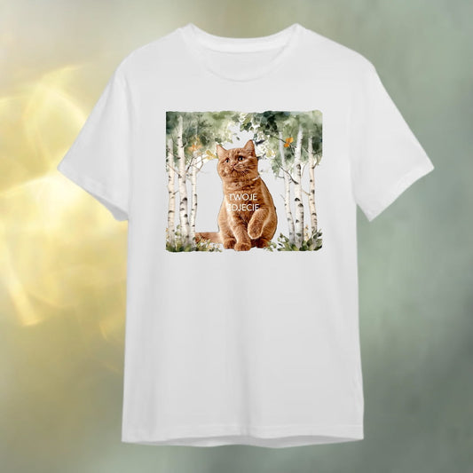 T-shirt z nadrukiem Twój Pupil na koszulce Biały / Czarny / Unisex / Las 6