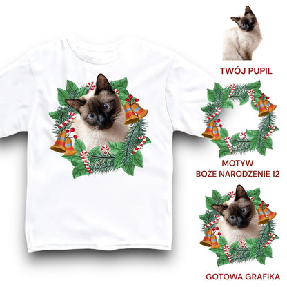 Koszulka z Twoim Pupilem Personalizacja / Biała / Czarna / Dziecięca Unisex / Boże Narodzenie 12