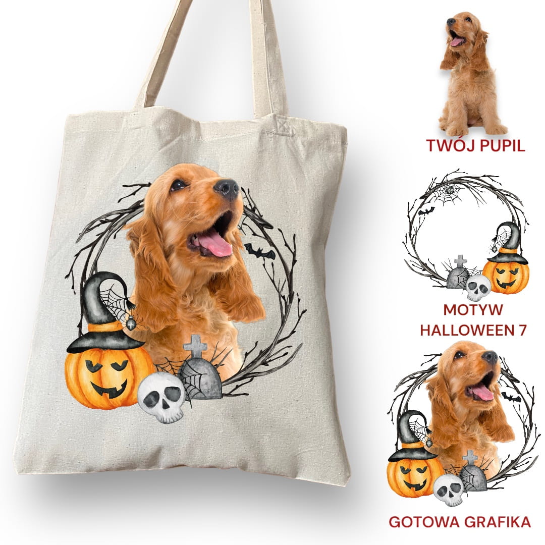 Personalizacja eko Torba ze zdjęciem Twojego Pupila / Halloween 7