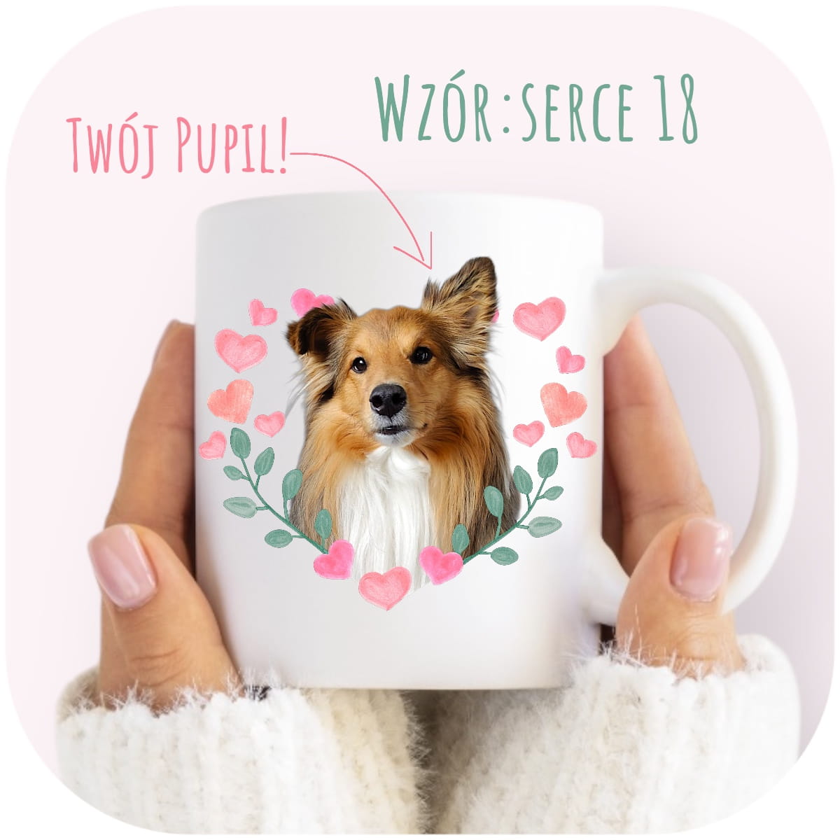Personalizowany Kubek ze zdjęciem Twojego Pupila / Serce 18