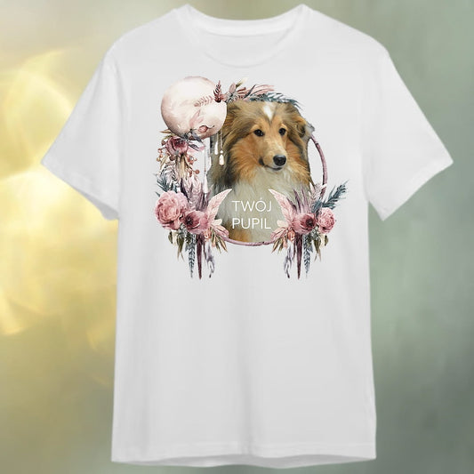 T-shirt z nadrukiem Twój Pupil na koszulce Biały / Czarny / Unisex / Boho 2