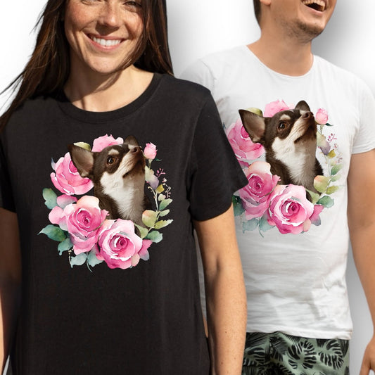 T-shirt z nadrukiem Twój Pupil na koszulce Biały / Czarny / Unisex / Róża 5