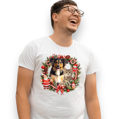 T-shirt z nadrukiem Twój Pupil na koszulce Biały / Czarny / Unisex / Boże Narodzenie 10
