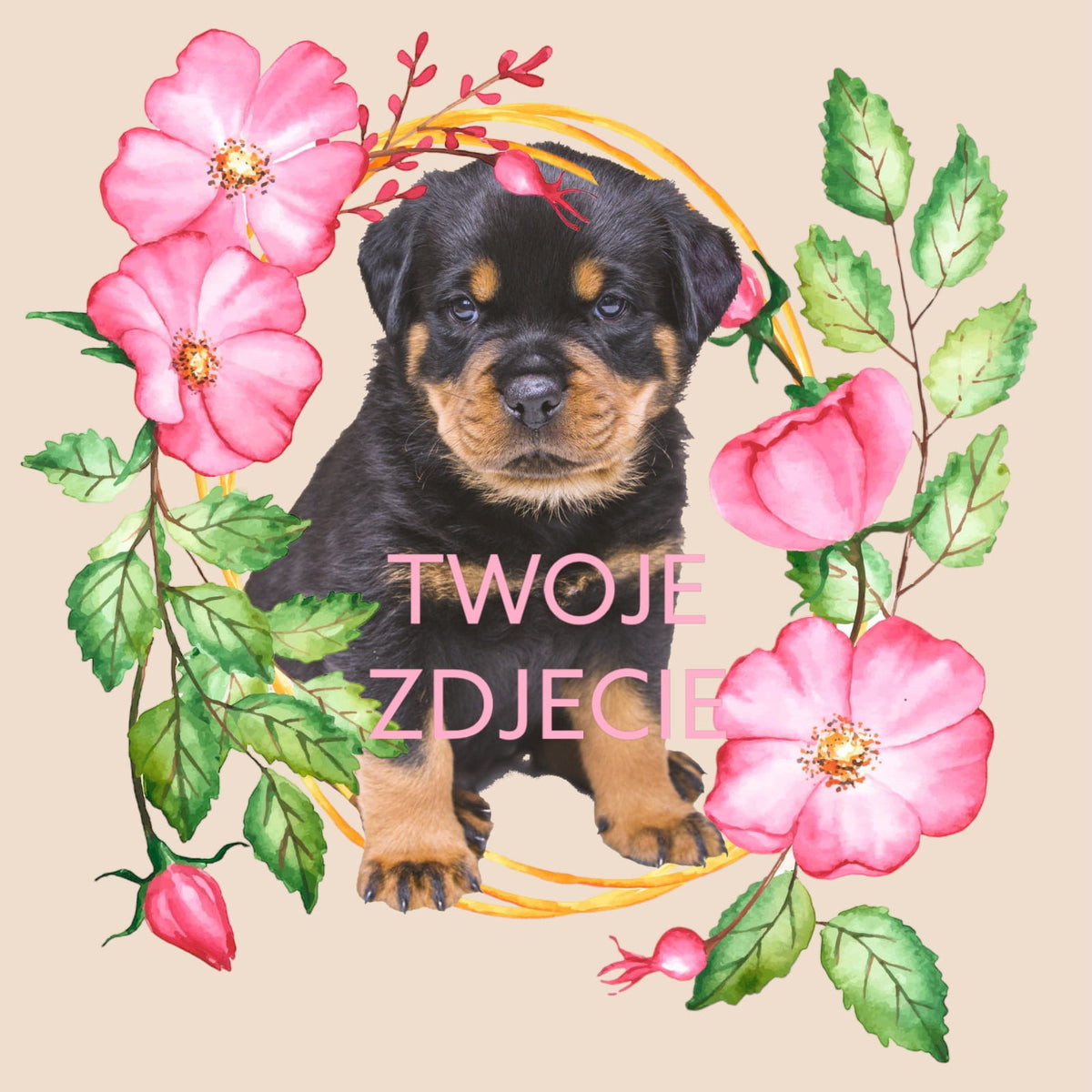 Personalizowany Kubek ze zdjęciem Twojego Pupila / Róża 1