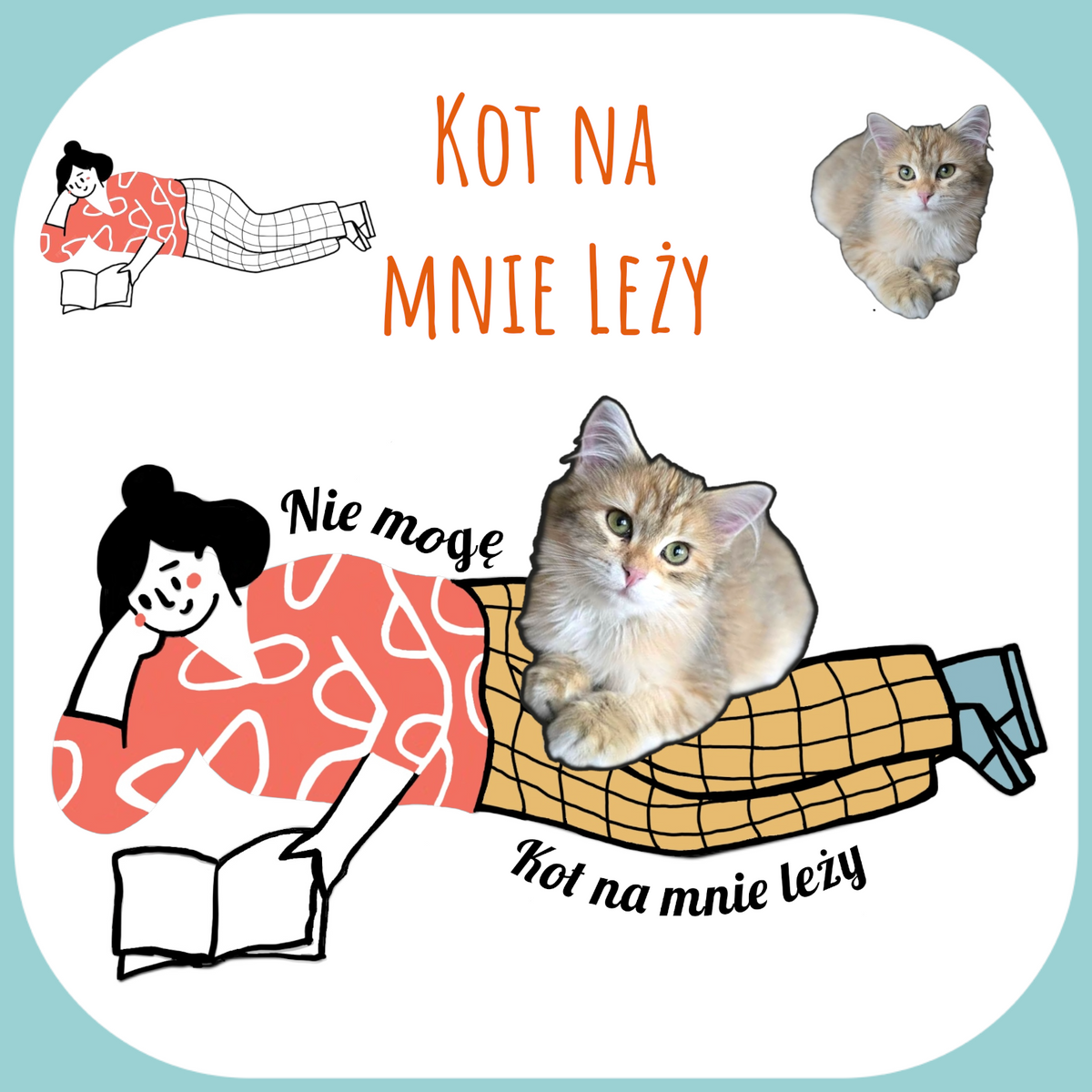 T-shirt z nadrukiem Twój Pupil na koszulce Biały / Czarny / Unisex / Kot na mnie leży