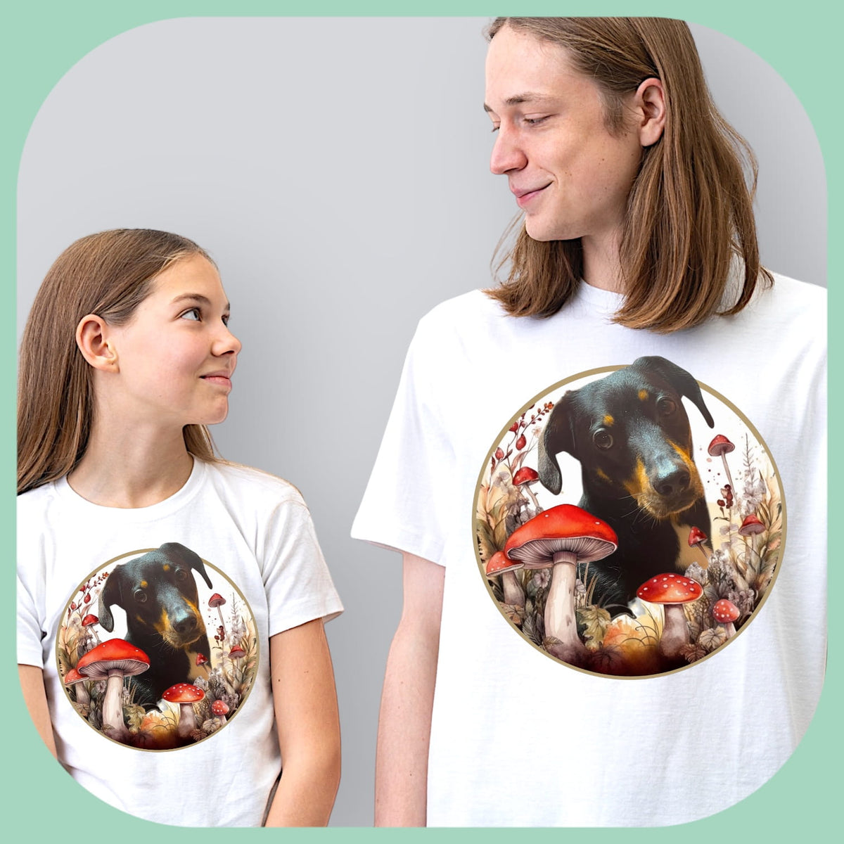 Koszulka z Twoim Pupilem Personalizacja / Biała / Czarna / Dziecięca Unisex / Muchomory