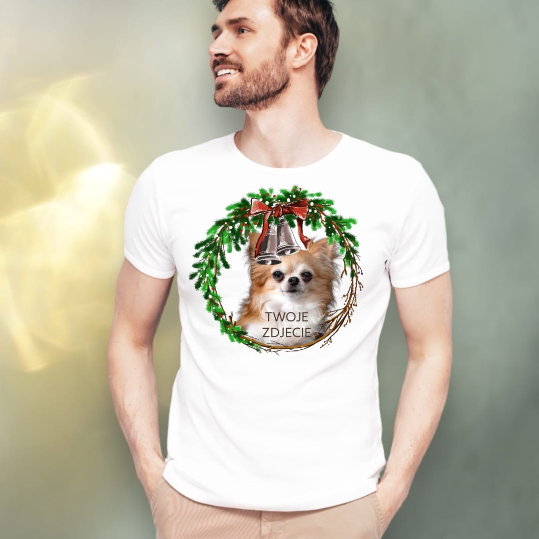 T-shirt z nadrukiem Twój Pupil na koszulce Biały / Czarny / Unisex / Boże Narodzenie 6