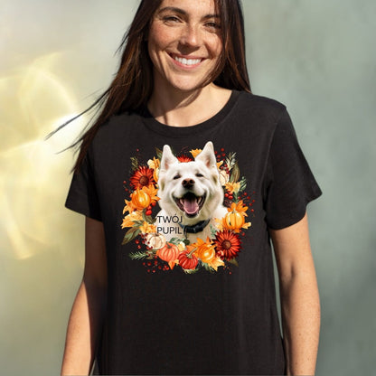T-shirt z nadrukiem Twój pupil na koszulce Biały / Czarny / Unisex / Jesień 5