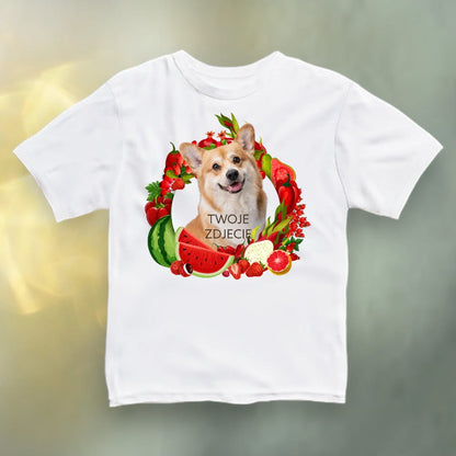 Koszulka z Twoim Pupilem Personalizacja / Biała / Czarna / Dziecięca Unisex / Owoce 2