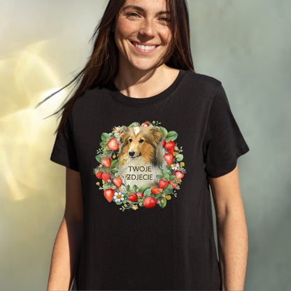 T-shirt z nadrukiem Twój Pupil na koszulce Biały / Czarny / Unisex / Truskawki 3