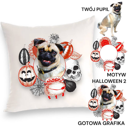 Personalizowany Prezent Poduszka z Twoim Pupilem / Halloween 2