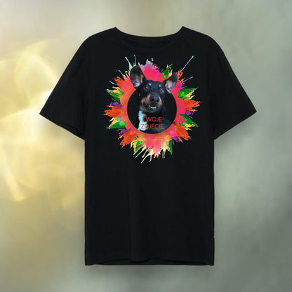 T-shirt z nadrukiem Twój Pupil na koszulce Biały / Czarny / Unisex / Plama 1