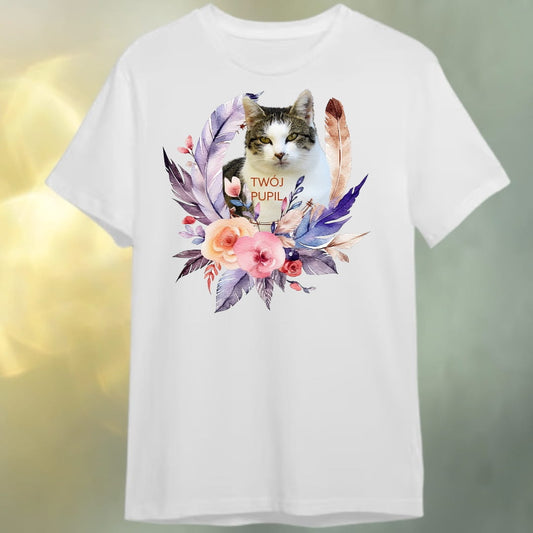 T-shirt z nadrukiem Twój Pupil na koszulce Biały / Czarny / Unisex / Boho 3