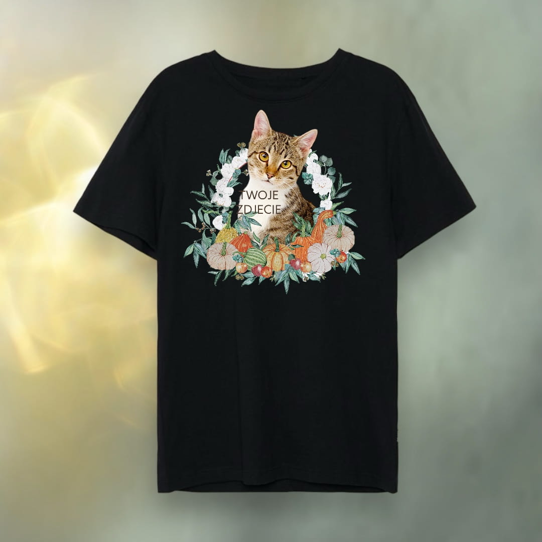 T-shirt z nadrukiem Twój Pupil na koszulce Biały / Czarny / Unisex / Jesień 1
