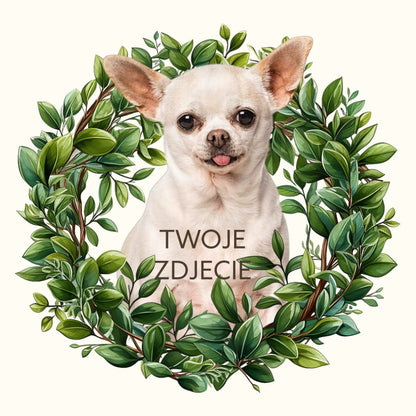 Personalizowany Kubek ze zdjęciem Twojego Pupila / Zielony wianek 1