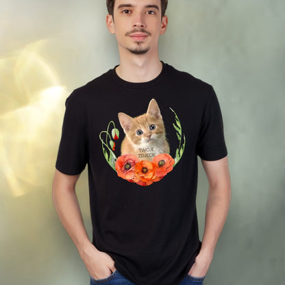 T-shirt z nadrukiem Twój Pupil na koszulce Biały / Czarny / Unisex / Maki 1