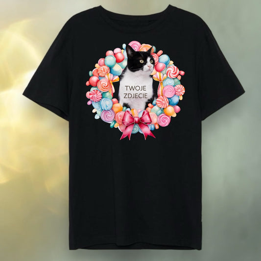 T-shirt z nadrukiem Twój Pupil na koszulce Biały / Czarny / Unisex / Słodycze 1