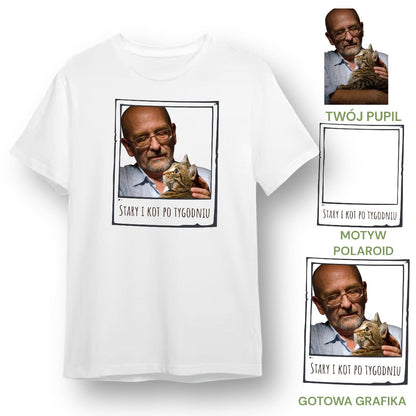 T-shirt z nadrukiem Twój Pupil na koszulce Biały / Unisex / Polaroid