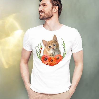 T-shirt z nadrukiem Twój Pupil na koszulce Biały / Czarny / Unisex / Maki 1