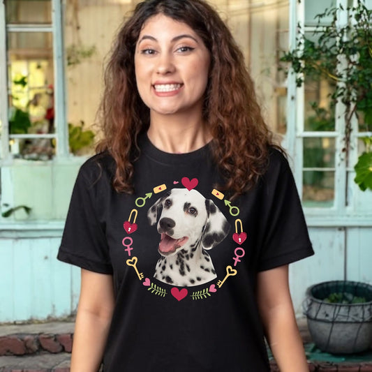 T-shirt z nadrukiem Twój Pupil na koszulce Biały / Czarny / Unisex / Serce 16