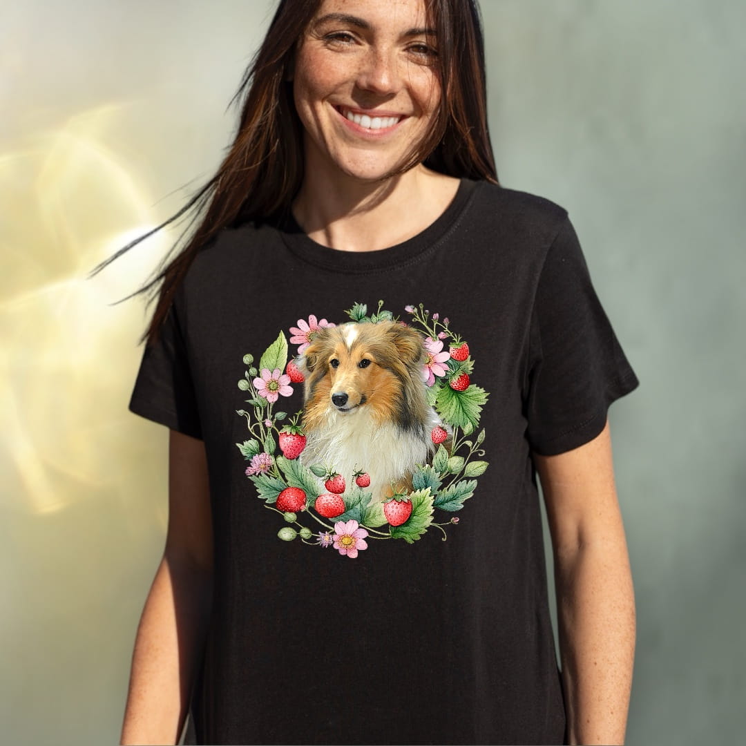 T-shirt z nadrukiem Twój Pupil na koszulce Biały / Czarny / Unisex / Truskawki 2