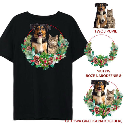 T-shirt z nadrukiem Twój Pupil na koszulce Biały / Czarny / Unisex / Boże Narodzenie 8
