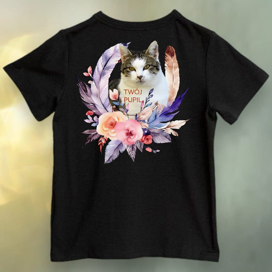 Koszulka z Twoim Pupilem Personalizacja / Biała / Czarna / Dziecięca Unisex / Boho 3