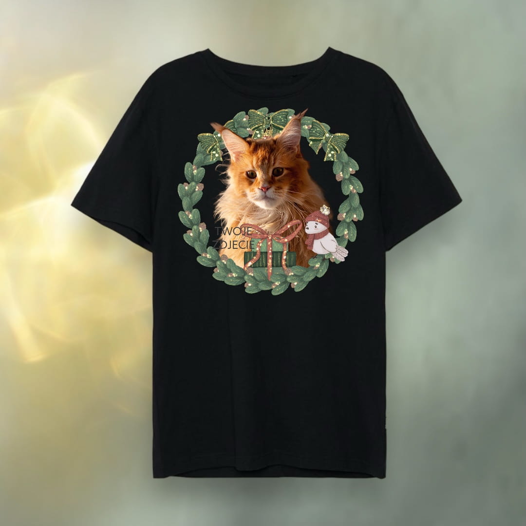 T-shirt z nadrukiem Twój Pupil na koszulce Biały / Czarny / Unisex / Boże Narodzenie 7