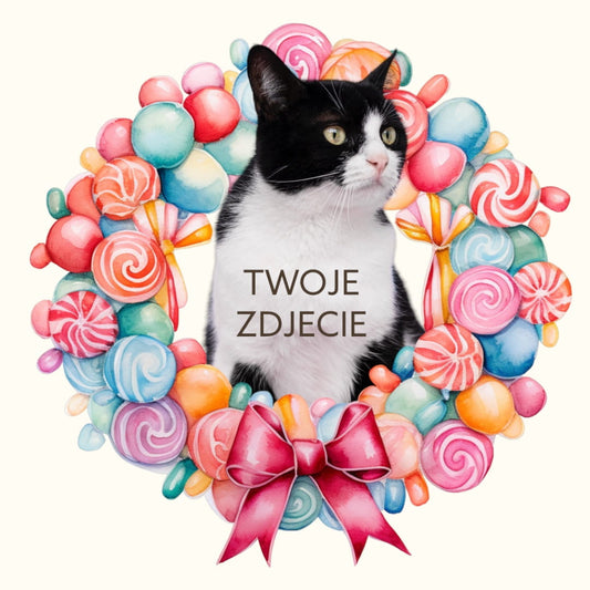 Personalizowany Prezent Poduszka z Twoim Pupilem / Słodycze 1