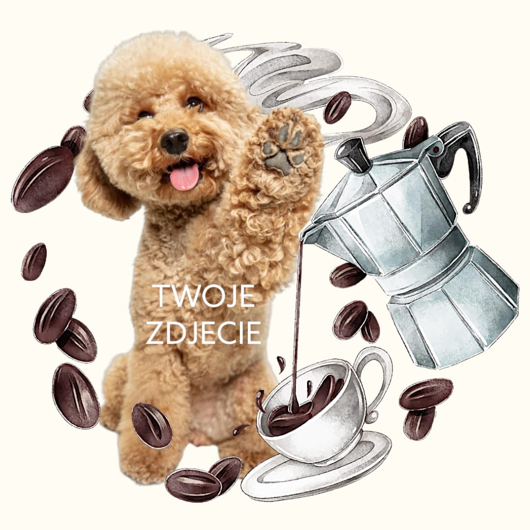 Koszulka z Twoim Pupilem Personalizacja / Biała / Czarna / Dziecięca Unisex / Smaczna kawusia 1