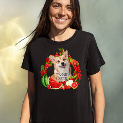 T-shirt z nadrukiem Twój Pupil na koszulce Biały / Czarny / Unisex / Owoce 2