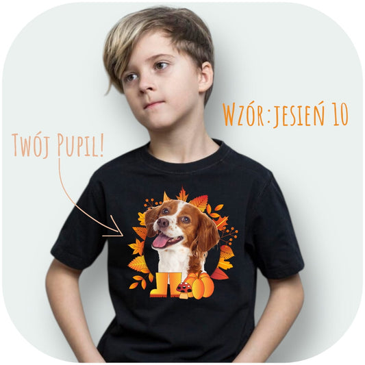 Koszulka z Twoim Pupilem Personalizacja / Biała / Czarna / Dziecięca Unisex / Jesień 10