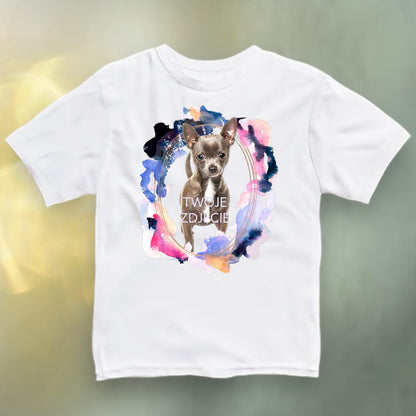 Koszulka z Twoim Pupilem Personalizacja / Biała / Czarna / Dziecięca Unisex / Plama 2