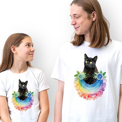 T-shirt z nadrukiem Twój Pupil na koszulce Biały / Czarny / Unisex / Tęcza 6