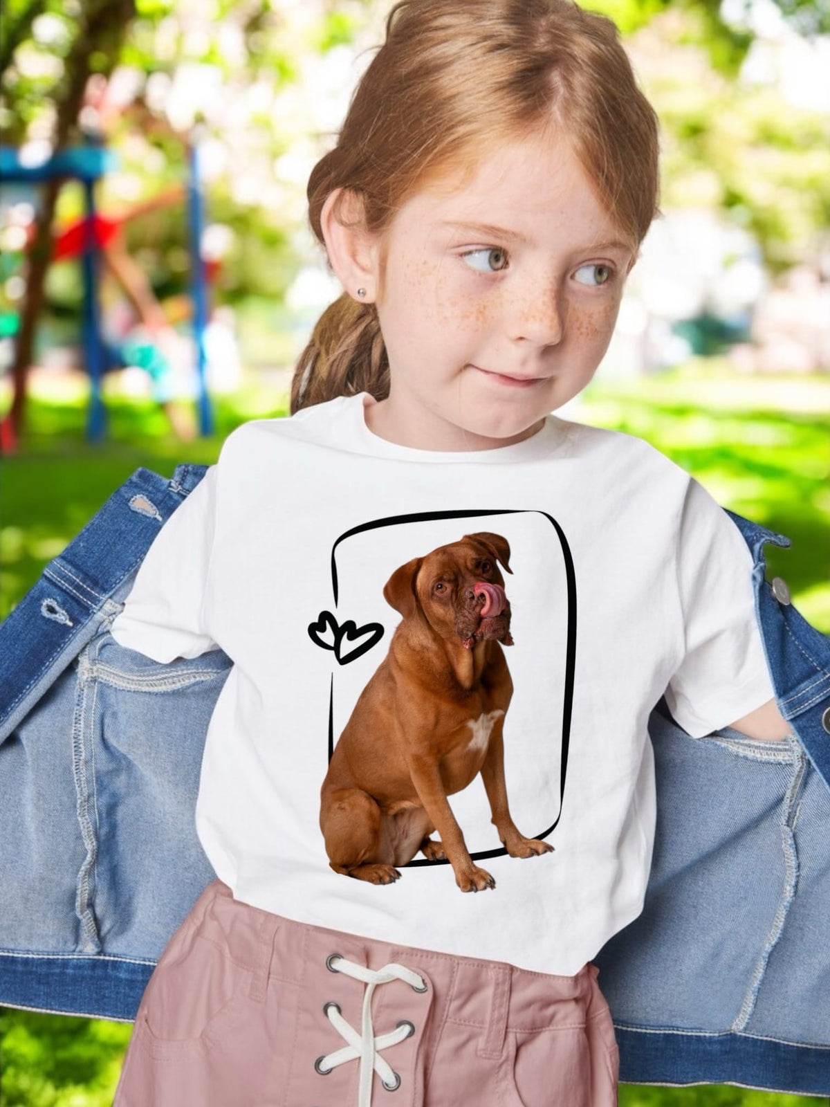 Koszulka z Twoim Pupilem Personalizacja / Biała / Dziecięca Unisex / Ramka Mini