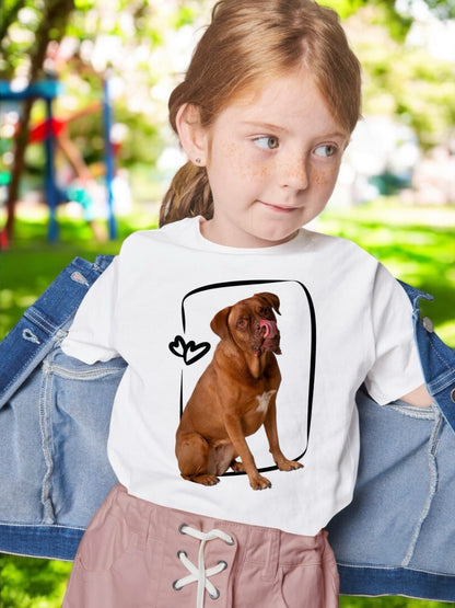 Koszulka z Twoim Pupilem Personalizacja / Biała / Dziecięca Unisex / Ramka Mini
