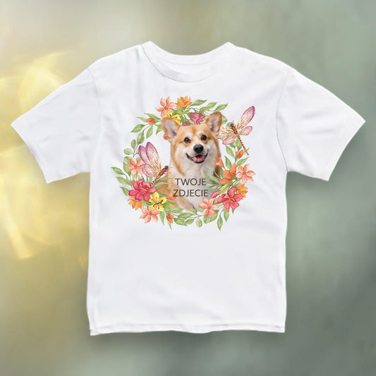 Koszulka z Twoim Pupilem Personalizacja / Biała / Czarna / Dziecięca Unisex / Ważki 1
