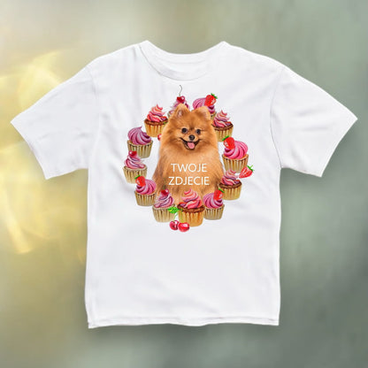 Koszulka z Twoim Pupilem Personalizacja / Biała / Czarna / Dziecięca Unisex / Babeczki