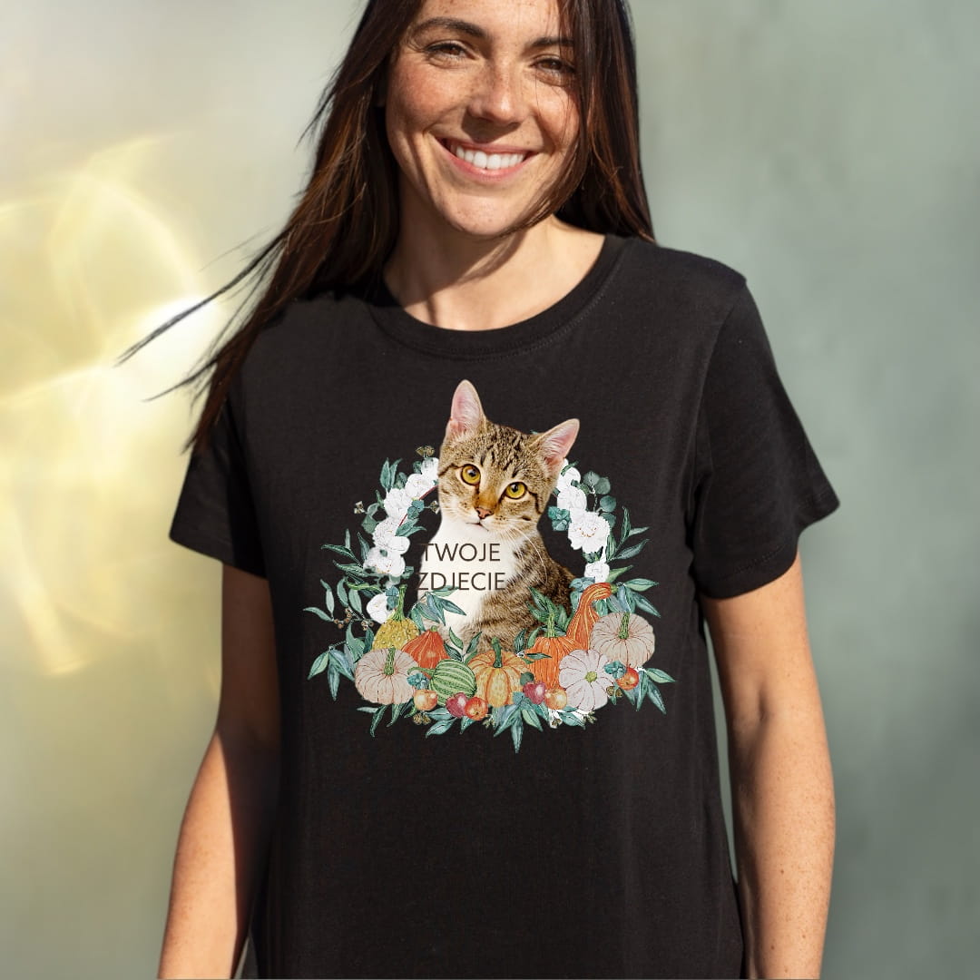 T-shirt z nadrukiem Twój Pupil na koszulce Biały / Czarny / Unisex / Jesień 1