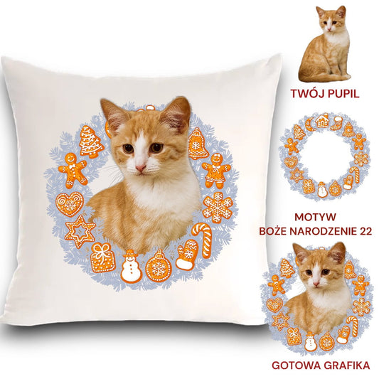 Personalizowany Prezent Poduszka z Twoim Pupilem / Boże Narodzenie 22