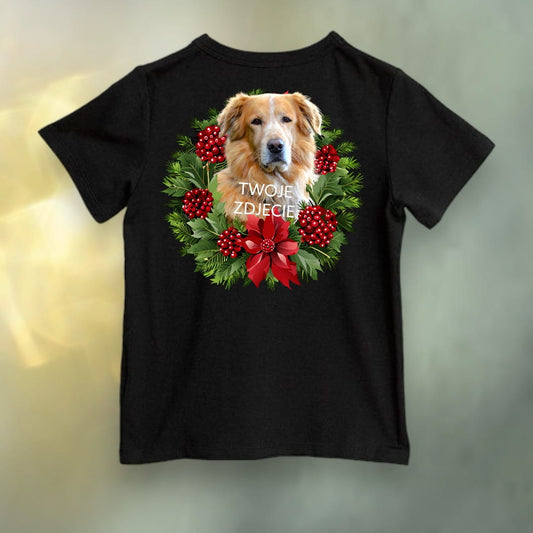 Koszulka z Twoim Pupilem Personalizacja / Biała / Czarna / Dziecięca Unisex / Boże Narodzenie 1