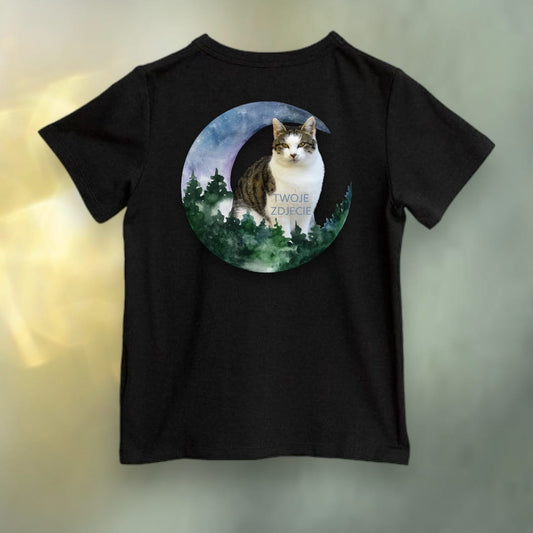 Koszulka z Twoim Pupilem Personalizacja / Biała / Czarna / Dziecięca Unisex / Księżyc 1