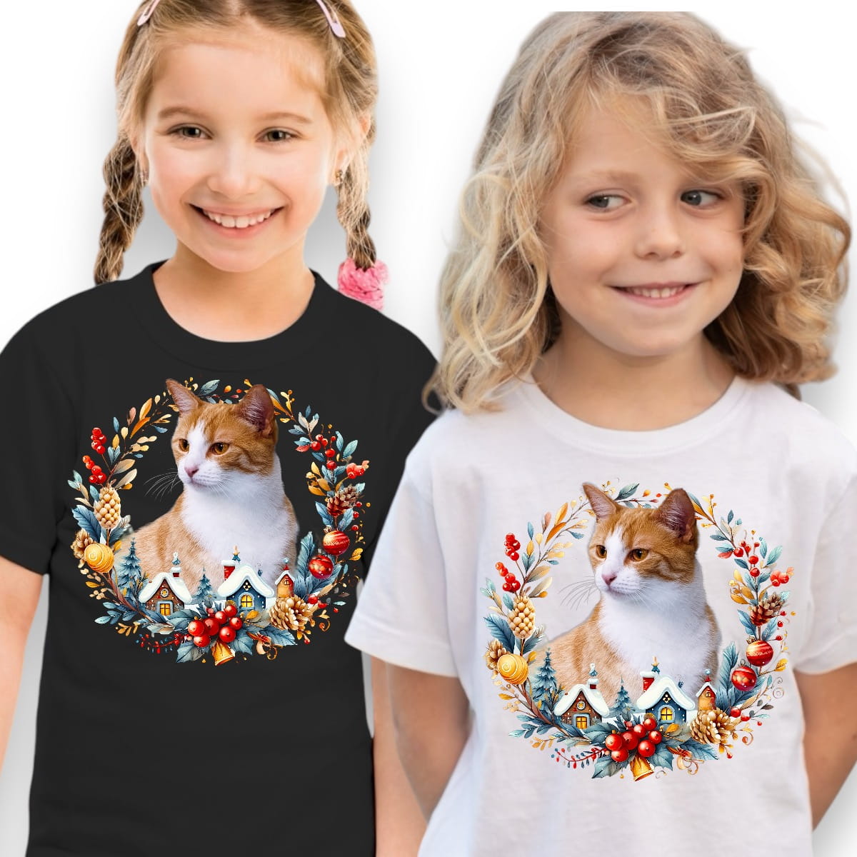 Koszulka z Twoim Pupilem Personalizacja / Biała / Czarna / Dziecięca Unisex / Boże Narodzenie 31